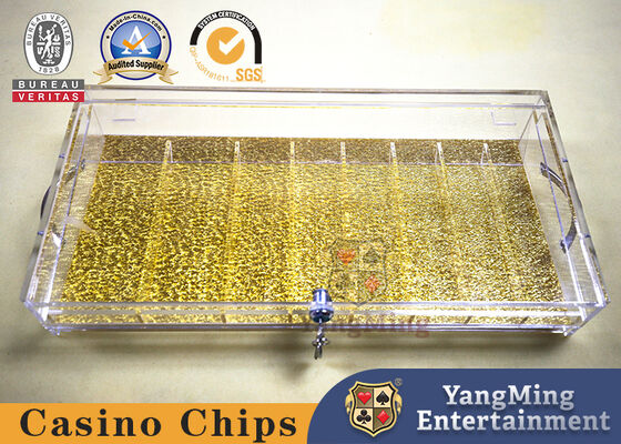 comprare Maniglia dell'urna della Tabella di Chip Tray Acrylic Cash Tips Poker del casinò di 9 file doppia fabbricazione online