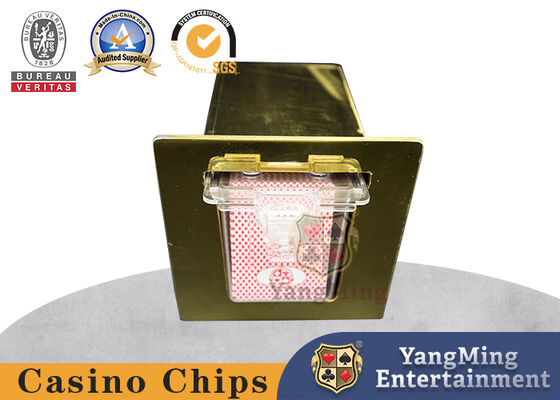 comprare Casino Baccarat Poker Table Top 8 Deck Metal Discard Holder Box Mezzo pulsante di carte da gioco Discard Holder fabbricazione online