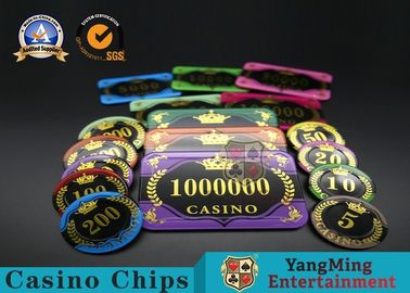 comprare Tabella Chip Coin del gioco della Tabella del poker di Texas Acrylic Gold Stamping Chip del baccarat fabbricazione online