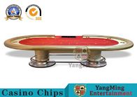 10 Player Casino Poker Table With Red Table Layout / Texas Holdem Poker Table