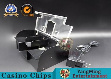 comprare 1 - Shuffler dedicato della carta della mazza del casinò di 2 piattaforme con la copertura trasparente del ferro del metallo fabbricazione online