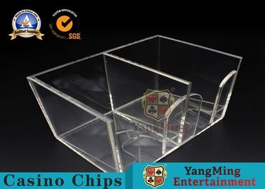 comprare Supporto acrilico di scarto del poker della carta da gioco del casinò della scatola di due lati chiaro per i giochi di Gambing fabbricazione online