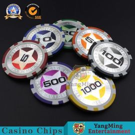comprare Chip di poker europei di gioco del casinò dell'ABS 3-3.3MM Thinkness per il gioco di spettacolo del regalo fabbricazione online