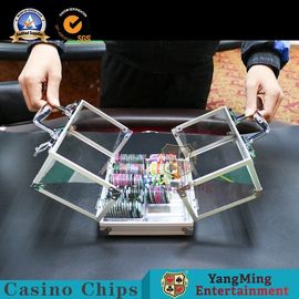 comprare mazza di alluminio Chips Carrier With Two Lock del casinò della finestra di chiarezza di 600 pc fabbricazione online