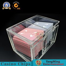 comprare Scatola acrilica di Dragon Tiger Baccarat Dedicated Two Sides del supporto di scarto della carta da gioco delle piattaforme del casinò 8 chiara fabbricazione online