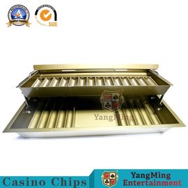comprare 14 file Doppio strato di rame rivestimento metallo chip vassoio con coperchio e doppio blocco Casino chip vassoio fabbricazione online