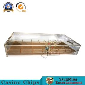comprare Fondo portatile Chip Holder di plastica acrilico del cavo dell'oro di Chip Tray Dragon Tiger Baccarat Table Translucent del casinò fabbricazione online