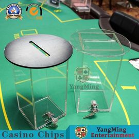 comprare Fondo rotondo del nero acrilico dell'urna delle carte da gioco della Tabella del poker con la serratura del metallo fabbricazione online