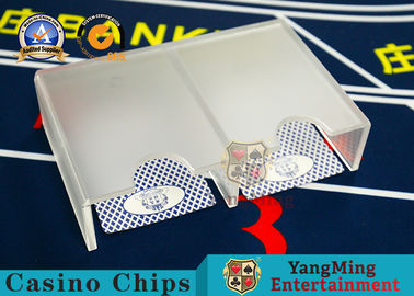 comprare Il titolare della carta di gioco acrilico della mazza ha glassato gli accessori della Tabella del casinò 1-2 piattaforme del supporto di scarto di 2 uscite fabbricazione online