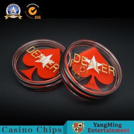 comprare Cuore rosso di plastica acrilico del casinò del gioco degli accessori di Texas Club Poker 75mm del commerciante del bottone durevole di scarto fabbricazione online