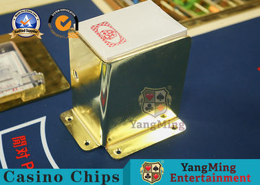 comprare Gli accessori della Tabella del poker del baccarat l'acciaio inossidabile che di colore dell'oro ha personalizzato 8 carte da gioco della piattaforma stanno il supporto di scarto fabbricazione online