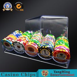 comprare file 100pcs 5 intorno alla mazza Chips Case Full Transparent Acrylic Chips Carrier di gioco 40mm di plastica fabbricazione online