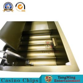 comprare Giro di nylon Chips Set Float di colore dell'oro di 15 file del metallo della Tabella gialla di Chips Carrier Double Layer Gambling fabbricazione online