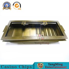 comprare Doppia cassa a un solo strato su ordinazione del galleggiante di Chips Tray Dragon Tiger Gambling Table Chips del metallo della serratura fabbricazione online