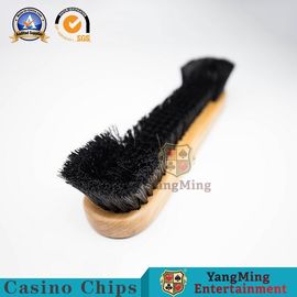 comprare Spazzola di pulizia tenuta in mano della polvere del panno della ruota di roulette di colore di legno della disposizione della Tabella del poker degli accessori del gioco del casinò fabbricazione online