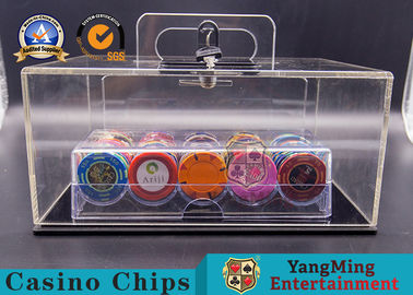 comprare Gioco acrilico metallico della Tabella di Chip Case Full Transparent Baccarat del poker della serratura + del ferro fabbricazione online