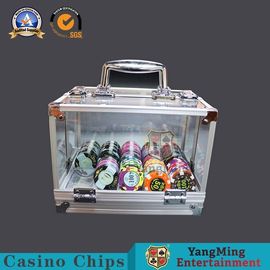 comprare Acrilico aperto Chips Carrier Texas Poker Round Chips Handle With Metal Lock della lega di alluminio doppio fabbricazione online
