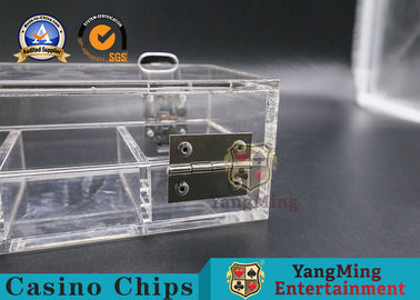 comprare abitudine della serratura di 100pcs 46mm Clay Poker Chips Case Double trasparente fabbricazione online