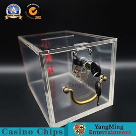 comprare Chiara scatola chiudibile a chiave piena su ordinazione dei contanti/piattaforme acriliche del casinò 8 del supporto di carte che giocano l'urna di soldi di plastica del commerciante fabbricazione online