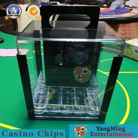 comprare Trasportatore di chip acrilico del casinò con forma rotonda dell'argilla della mazza della maniglia 1000pcs fabbricazione online