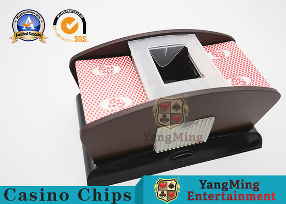 comprare Plastica di legno di colore 2 paia della mazza della carta del baccarat silenzioso Texas Table Game dello Shuffler fabbricazione online