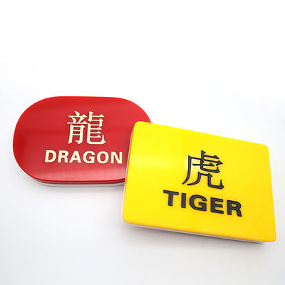 comprare Alto commerciante su misura di plastica acrilico trasparente di Dragon Tiger Commission-Free Engraving Positioning Plate del baccarat fabbricazione online
