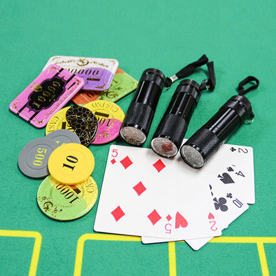 comprare Segno dicontraffazione UV di m. Poker Chip Coin Plastic Sheet di Mini Portable Lanyard Code Inspection di Texas Holde nero della lampada ' fabbricazione online
