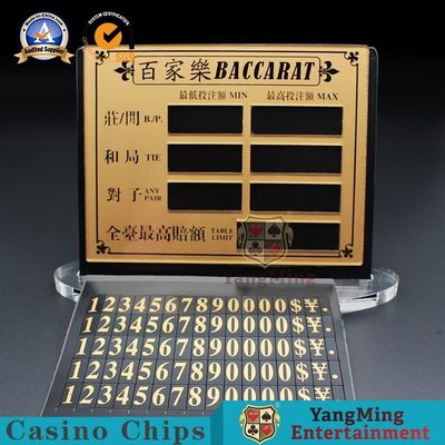 comprare Cartellino rosso limitato Texas Chip Table Manual Digital Sign del baccarat del poker del gioco da tavolo acrilico trasparente dorato di spettacolo fabbricazione online