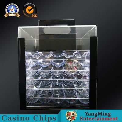 comprare Texas Clay Poker Chip Coin Case traslucido 1000 pezzi di diametro di 40mm intorno a Chips Case dicontraffazione acrilico fabbricazione online