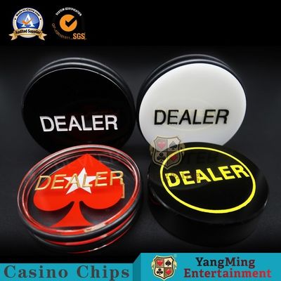 comprare Alta carta rossa acrilica trasparente Texas Hold di codice del bottone del commerciante di scultura di cuore loro gioco professionale intorno al posizionamento fabbricazione online