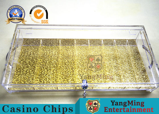 comprare Griglia acrilica trasparente di alta qualità 8 con la serratura Chip Box Gambling Poker Table intorno alla mano quadrata del cavo dell'oro di combinazione fabbricazione online