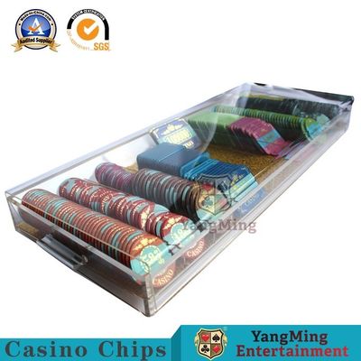 comprare Scanalatura acrilica Alto-trasparente di alta qualità importata Chip Case di griglia di Chip Tray Poker Table Game Tabletop 9 del cavo dell'oro fabbricazione online