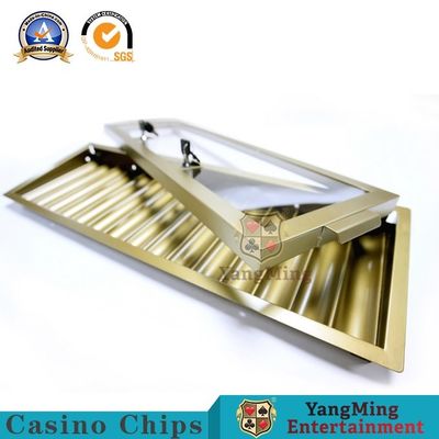 comprare Casinò rotondo Chip Tray Single Layer della copertura di vetro del metallo di codice di 15 griglie fabbricazione online
