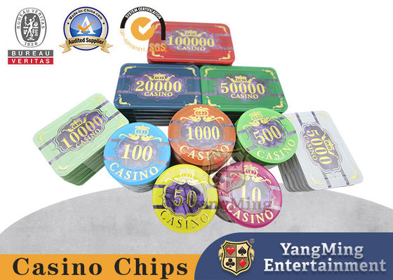 comprare Un acrilico Shell Pattern Design Bronzing Ceramic Clay Casino Chips di 3 strati fabbricazione online