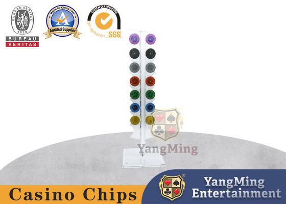 comprare Mazza acrilica standard Chip Holder Display della Tabella 8Pcs del casinò delle roulette fabbricazione online