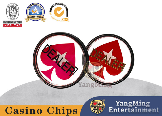comprare Il doppio su ordinazione del bottone del commerciante della mazza del grado del casinò da 3 pollici ha parteggiato fabbricazione online