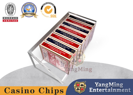 comprare Supporto polacco pieno acrilico di scarto del casinò di 6 piattaforme per il black jack fabbricazione online