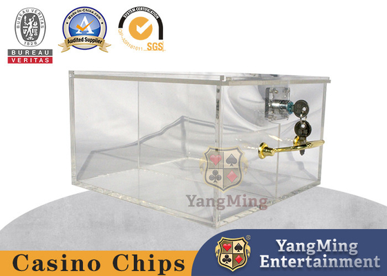 comprare Un casinò acrilico trasparente chiudibile a chiave Chip Tray Portable Customizable di 2 griglie fabbricazione online