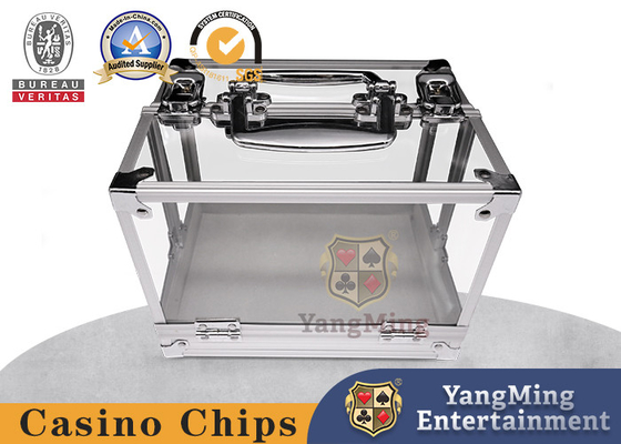 comprare 600 Chip Clear Acrylic Poker Chip che chiude il trasportatore a chiave includono 6 Chip Racks fabbricazione online
