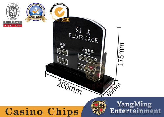comprare Incisione in acrilico Baccarat Black Jack Poker Gioco di banco LED Electronic Limited Red Card fabbricazione online
