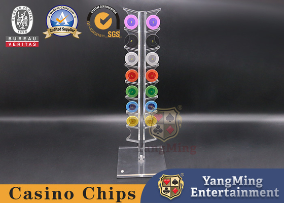 comprare Supporto rotondo completamente trasparente di Chip Roulette Table Casino Display della mazza di 8 pezzi fabbricazione online