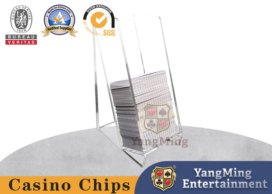 comprare Acrilico 8 coppie Scatola di carte abbandonata Texas Hold'Em Baccarat Poker Design Tavolo da gioco Stand fabbricazione online