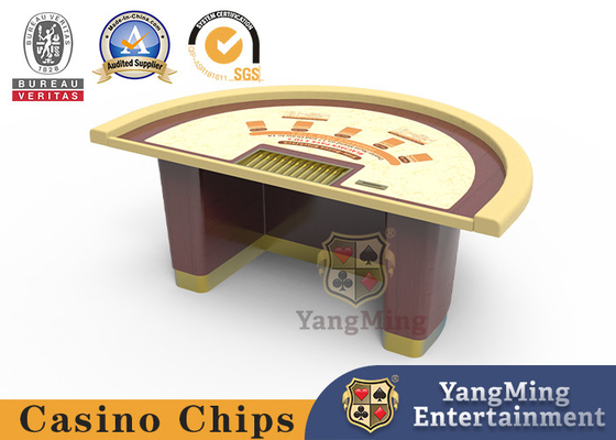 Conventional Half Round Black Jack Gambling Table With Chip Plate Casino Club