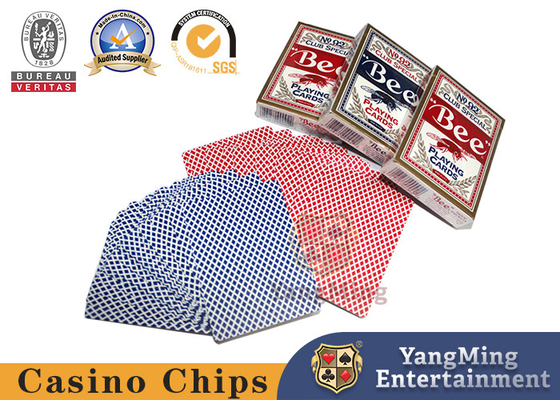 Red and Blue Bee Back Pattern 310g Black Core Casino Poker Card Spot Color Box Packaging