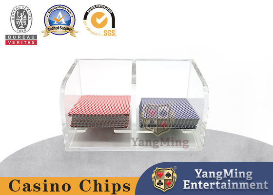 Casella di carte da scarto completamente trasparente in acrilico 2 Niuniu Casino Poker Table Game Table Card Holder