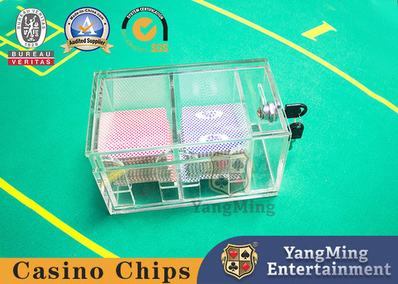 Baccarat Internazionale 8 coppie Scartato Scatola di carte da gioco Trasparente Scatola di carte a due griglie