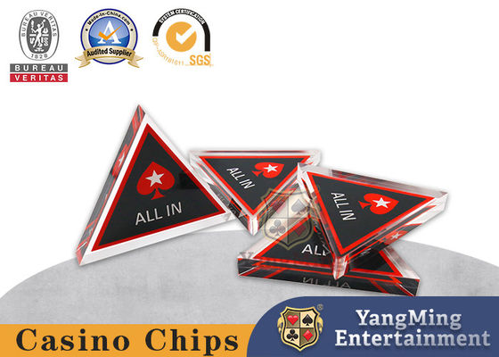 Carta di posizionamento triangolare Acrilico All-In Casino Poker Table Texas Hold'Em Giochi personalizzazione