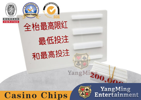 Baccarat Banker Player Limited Sign Card Rosso Bianco Acrilico Plastico Tavolo di Poker Personalizzato