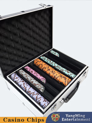 Cassa di chip in alluminio argento Cassa di chip in alluminio ceramica Chip di poker per casinò con custodia di chip a serratura