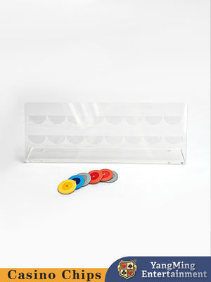 16Pcs Clay Poker Chip Display Rack Gioco d'azzardo Roulette Gioco da tavolo Rack di archiviazione di chip acrilico